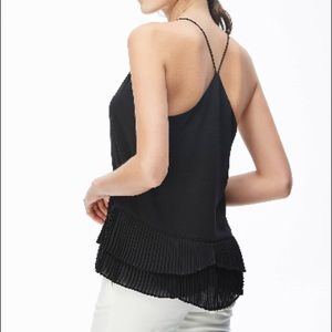 NAKED ZEBRA BLACK HIGH LOW RUFFLE TANK TOP BLOUSE